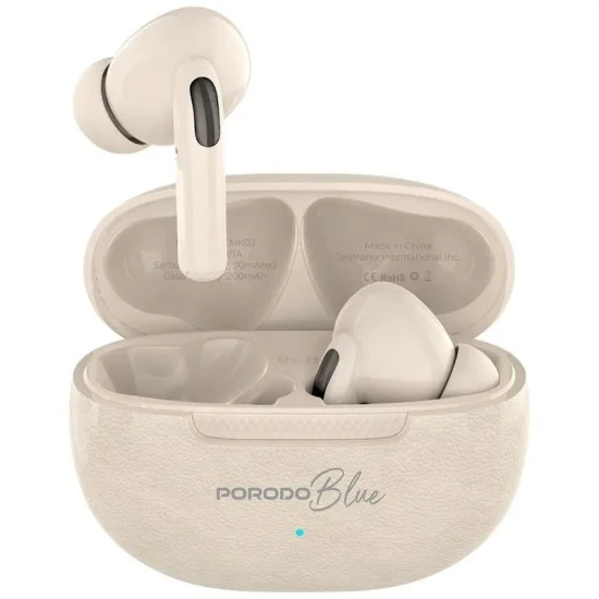 Porodo blue voxara tws wireless earbuds - Cream